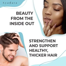 Ayadara Hair Skin and Nails Vitamins 60 Capsules, Hair Growth Vitamins with Biotin, Skin, Nail, Hair Supplement, Hair Vitamins for Faster Hair Growth, Hair Growth Pills, Hair Growth for Women & Men