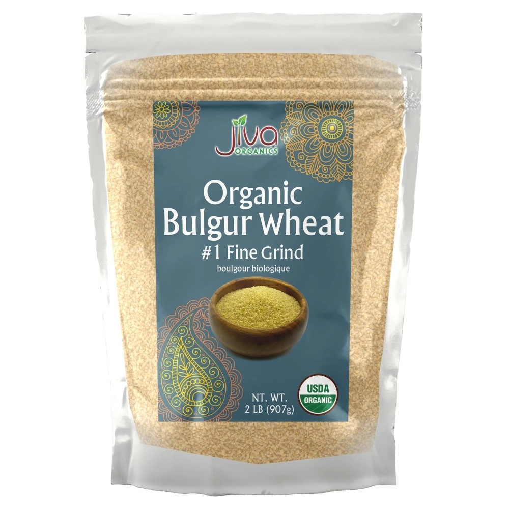 Jiva Organics Bulgur Wheat Fine 1 2 LB - Non-GMO, Grown in USA, 100% Natural Wheat Berries, Resealable Bag