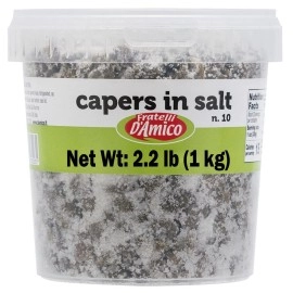 FRATELLI D\'AMICO Capers in Salt, Size 10, Italian..