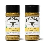 Kinder\'s Organic Buttery Steakhouse Rub, Premium Quality Seasoning, MSG Free, USDA Certified Organic, 3 oz (2 Pack)