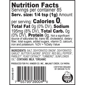 Kinder\'s Organic Buttery Steakhouse Rub, Premium Quality Seasoning, MSG Free, USDA Certified Organic, 3 oz (2 Pack)