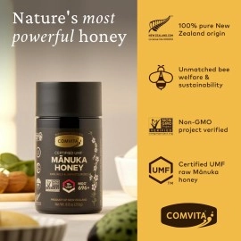 Comvita Manuka Honey (UMF 18+, MGO 696+) New Zealands 1 Manuka Brand | Superfood for Gut & Immune Support | Raw, Wild, Non-GMO | 8.8 oz
