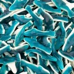 SUNNY ISLAND Baby Blue Sharks Gummy Candy, Blue Raspberry and Marshmallow Flavors, 1-Pound Bag