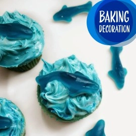 SUNNY ISLAND Baby Blue Sharks Gummy Candy, Blue Raspberry and Marshmallow Flavors, 1-Pound Bag