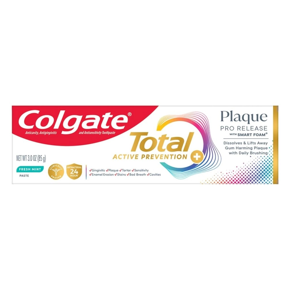 Colgate (Fresh Mint, 89ml Tube (1 Pack)) - Total Plaque Pro Release Fresh Mint Toothpaste, 1 Pack, 89ml Tube