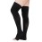 LIN PERFORMANCE 15-20 mmHg Compression Stockings for Women and Men Thigh High Dot-Top Open Toe Socks for Varicose Vein Swollen legs Travel Flight Pregnant(Black,M)