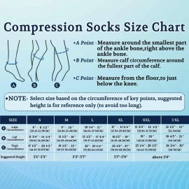 LIN PERFORMANCE 15-20 mmHg Compression Stockings for Women and Men Thigh High Dot-Top Open Toe Socks for Varicose Vein Swollen legs Travel Flight Pregnant(Black,M)