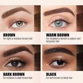 Cilrofelr Tattoo Peel Off Eyebrow Gel Tint, Semi Permanent Tattoo Brow Peel Off Tint Gel, Last Up to 3 Days, Waterproof, Transfer-proof, For Fuller & Defined Looking Brows, Dark Brown (2 Pack)