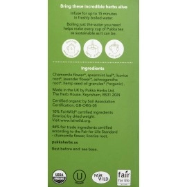 Pukka Organic Peace Herbal Tea with Spearmint, Ashwagandha, and Hemp Seed Oil, Caffeine Free, 20 Total Tea Bags