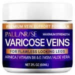 PAULINRISE Varicose Vein Cream for Legs - Improves Blood Circulation, Reduces Spider Veins and Heaviness, 2 Oz
