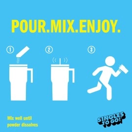 SINGLES TO GO! Skittles Go Tropical Flavors Variety Pack, Powdered Drink Mix, Includes 4 Flavors, Strawberry Starfruit, Mango Tangelo, Kiwi Lime, Pineapple Passionfruit, 1 Box (30 Single Servings)