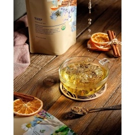 Gardenika Organic Sleep Loose Leaf Tea with Chamomile and Lavender Flowers, Herbal Caffeine Free Leaves, Ayurvedic Blend - 3 Pack