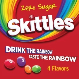 SINGLES TO GO! Skittles Go Variety Pack, Powdered Drink Mix, Zero Sugar, Low Calorie, Includes 4 Flavors: Green Apple, Strawberry, Grape, Orange, 1 Box (30 Servings)
