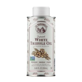 La Tourangelle, Infused Trio of Oils - Basil Oil, Garlic Oil, White Truffle Oil,Complex Gourmet Earthy Flavor for Drizzling over Pasta, Popcorn, Vegetables, Potatoes, Soup and More, 8.45 fl oz (Set of
