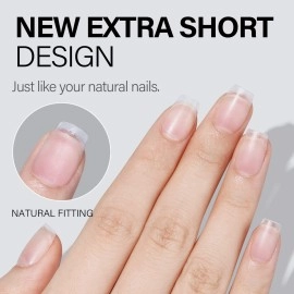 AILLSA Extra Short Coffin Nail Tips 450pcs Soft Gel Full Cover Nail Tips Matte Pre-filed Press on Fake Nail Tips 15 Sizes Pre-Shaped False Gelly Nail Tips