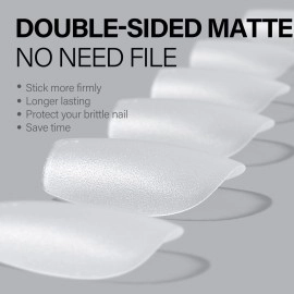 AILLSA Extra Short Coffin Nail Tips 450pcs Soft Gel Full Cover Nail Tips Matte Pre-filed Press on Fake Nail Tips 15 Sizes Pre-Shaped False Gelly Nail Tips