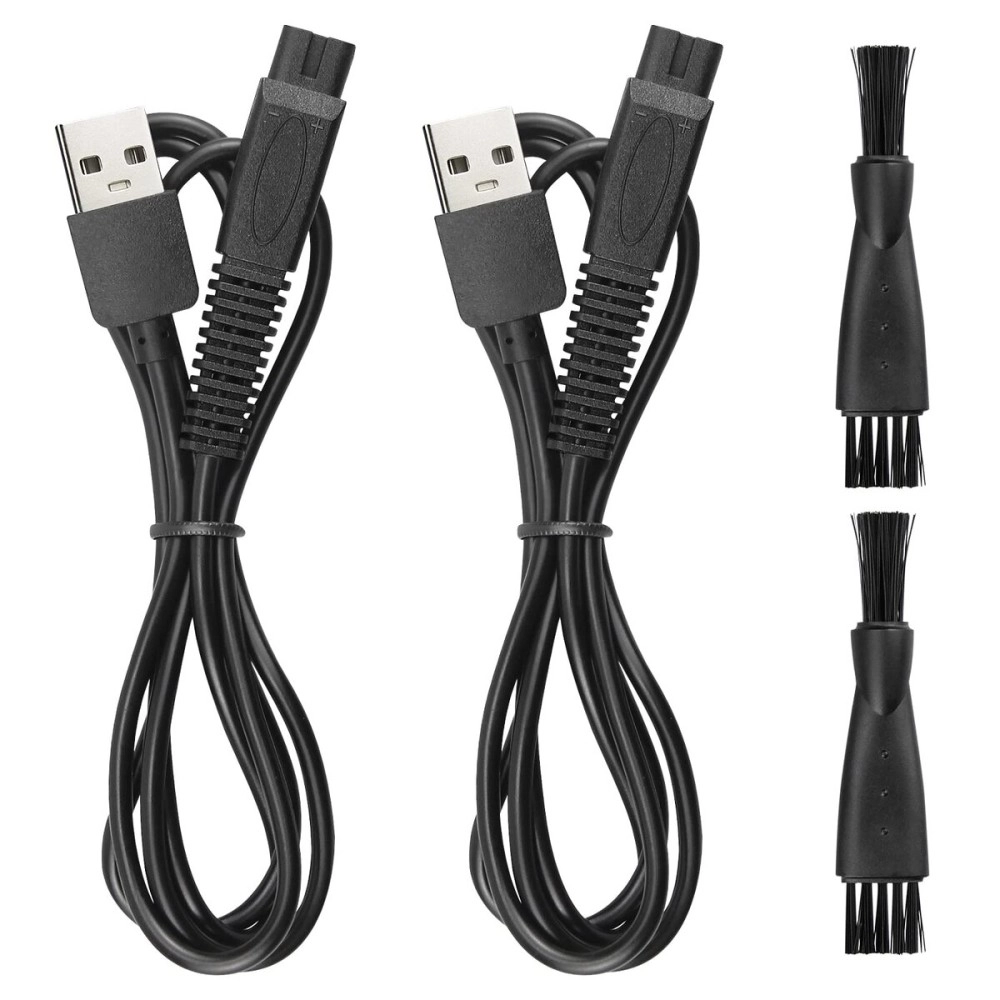 SMAYS Charger Cord Replacement for Skull Shaver Pitbull Gold Pro, Palm, Platinum Electric Razor - USB Cable 2-Pack