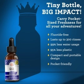 GuruNanda Concentrated Mouthwash, Helps with Bad Breath, Promotes Teeth Whitening, Made with 100% Natural Essential Oils, 1 Bottle Equals 300 Rinse, Fluoride-Free - Mint Flavored (2 oz)