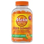 Metamucil Fiber Supplement Gummies, Sugar Free Orange Flavor, 5g Prebiotic Plant Based Fiber Blend, 120 Count