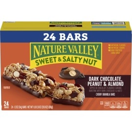 Nature Valley Sweet and Salty Nut Granola Bars, Dark Chocolate Peanut Almond, 24 Bars, 28.8 oz