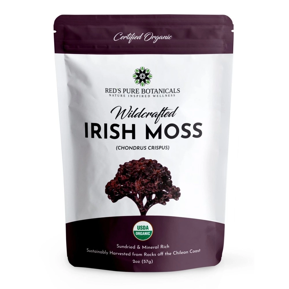 Red\'s Pure Botanicals Nature Inspired Wellness Irish Sea Moss - Wildcrafted Chondrus Crispus | Purple | USDA Certified Organic | Makes ~100oz of Seamoss Gel