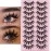 DSLONG 10 Pairs Manga Lashes Wet Look Lashes Effect Cat Eye Lashes Extension Spiky Mink Lashes Japanese Cosplay Styles Anime Fake Eyelashes Reusable