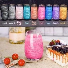 NiHome Edible Luster Dust Glitter Powder Metallic Fancy Food Decorating Sprinkle Glimmery Brew Dust for Drink Wine Beverage Cake Dessert Home Bakery Restaurant Vegan Allergen-Free (Pink, 5g/0.18oz)