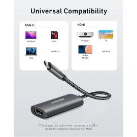 Anker USB C to HDMI Adapter (8K60Hz or 4K144Hz), 518 USB-C Adapter (8K HDMI), USB C to HDMI, for MacBook Pro, MacBook Air, iPad Pro, Pixelbook, XPS, and More