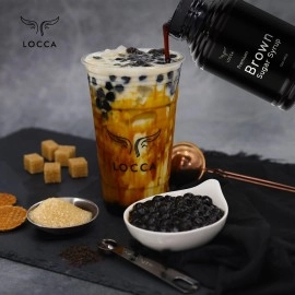 LOCCA Brown Sugar Boba Tea Kit | Bubble Tea Kit for up to 40 Drinks | Black Sugar Syrup Included