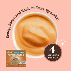 Simply Delish Desserts Instant Delicious Butterscotch 6 Pack Pudding Mix - Delicious Guilt Free Desserts - All Natural, Sugar Free, Non GMO, Gluten Free, Fat Free, & Vegan