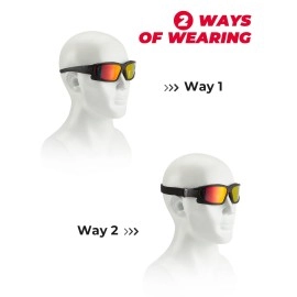 KEMIMOTO Motorcycle Goggles for Men, Polarized Motorcycle Riding Glasses with 4 Pairs of Windproof Lenses for Moto, Boating, Fishing, and Cycling