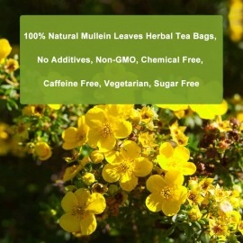 LYCKLIGA - Mullein Leaf Tea, Mullein Herbal Tea for Lung Detox, Mullein Tea for Healthy Respiratory and Bronchial Function (15 Tea Bags)