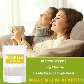 LYCKLIGA - Mullein Leaf Tea, Mullein Herbal Tea for Lung Detox, Mullein Tea for Healthy Respiratory and Bronchial Function (15 Tea Bags)