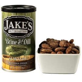 Jake\'s Nut Roasters - Brine & Dill Almonds (2 Pack) - Whole Dry Roasted Seasoned Almonds