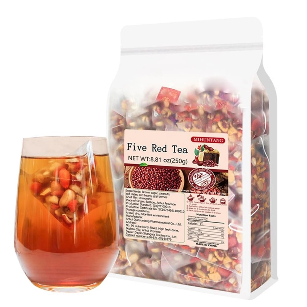  Wu Hong tea 8.81oz (10g25packets) Five red Tea Brown sugar wolfberry red date peanut red bean Combination tea Bag blister Tea bag 250g