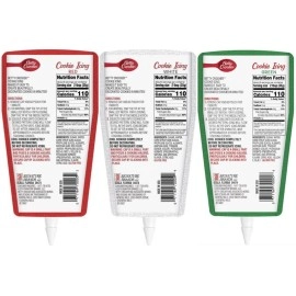 Signature Brands Betty Crocker Christmas Colors Decorating Cookie Icing - 3 Pack- Red Green and White