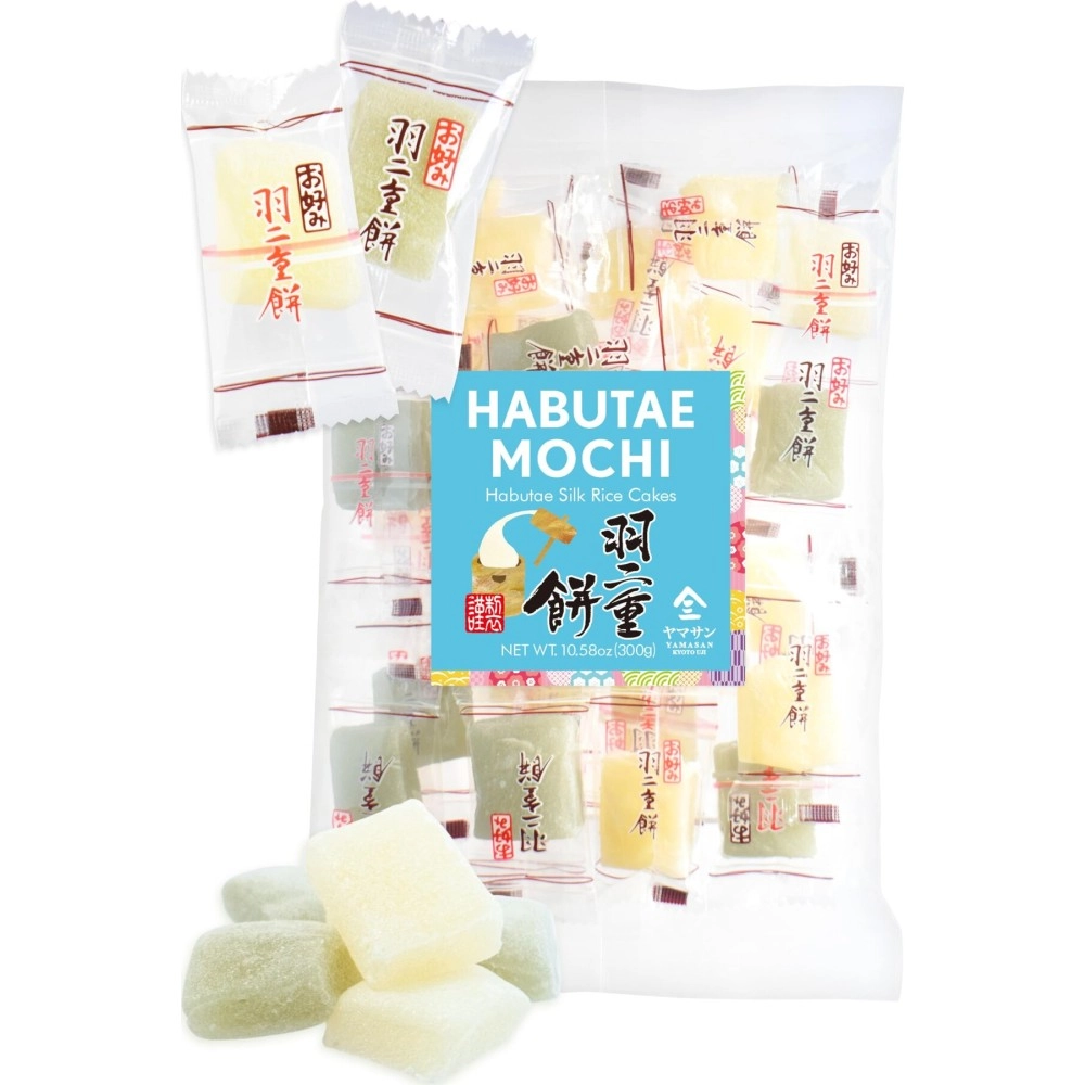 YAMASAN KYOTO UJI Japanese Mochi Candy - Habutae mochi - Artisanally Soft & Delicate Individually Wrapped Candy 300gYAMASAN