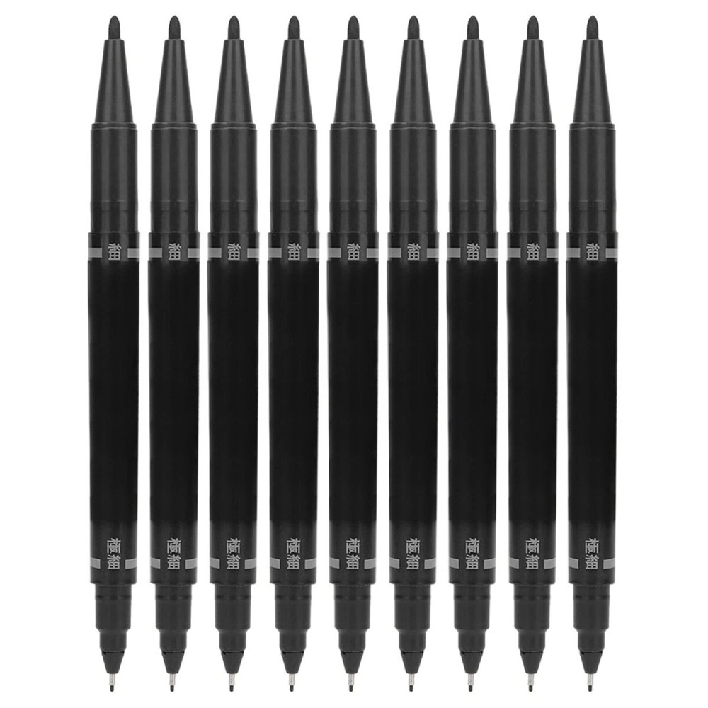 Joyzan Tattoo Marking Pen, 10pcs Double End Skin Marker Piercing Positioning Pen Tool Removable Markers Aesthetic Procedures Surgical Stencil Sites Accessories for Men Women Teenage Adult Gifts(Black)