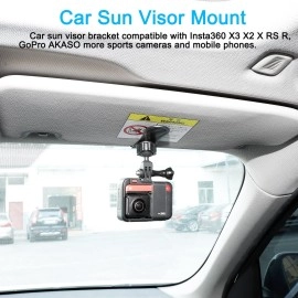 PellKing Car Sun Visor Mount VLOG/Video Holder for iPhone Samsung Cell Phone GoPro Insta360 X4 X3 X2 X RS R AKASO DJI Osmo Action 3 2 Camera and Accessories