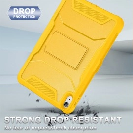 Soke Case for iPad (A16) 11th Generation 11-inch 2025, iPad 10th Generation 10.9-inch 2022, with Built-in Screen Protector and Kickstand, Rugged Full Body Protective Cover - Yellow