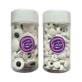 Senchanting 2 Bottles Candy Eyes Eyeballs - Cake Cupcake Toppers - Edible Baking Decorations for Cupcakes, Cakes, Cookies - Halloween, Christmas, Easter, and Edible Art Project Candy (Two Size Mixed)