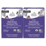 Earth Mama Organic Elderberry Immune Support Tea with Echinacea | Safe for Pregnancy, Breastfeeding, Postpartum, Kids and Family Essentials, Decaf Tea with Ginger & Rooibos, 16-Count (2-Pack)
