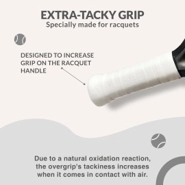 Palbea Extra Sticky Padel Grip - White Padel Overgrips. Pack of 3 - High Sweat Absorption Padel Overgrip. Non-slip Grip Tape. Soft Padel Grip. Padel Accessories