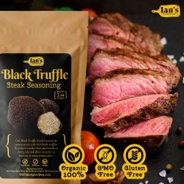 IAN\'s Truffle Seasoning (2oz) - Black Truffle Salt for Steakhouse Quality Crust - Steak Seasoning & Burger Seasoning - 100% Made in the USA