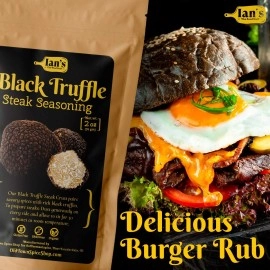 IAN\'s Truffle Seasoning (2oz) - Black Truffle Salt for Steakhouse Quality Crust - Steak Seasoning & Burger Seasoning - 100% Made in the USA