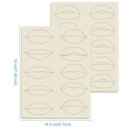 Guapa Silicone Lip Practice Skin 2pcs Lip Permanent Makeup Practice Skin Double Sides Microblading Training Sheets for Tattoo Artists and Beginners (2pcs)