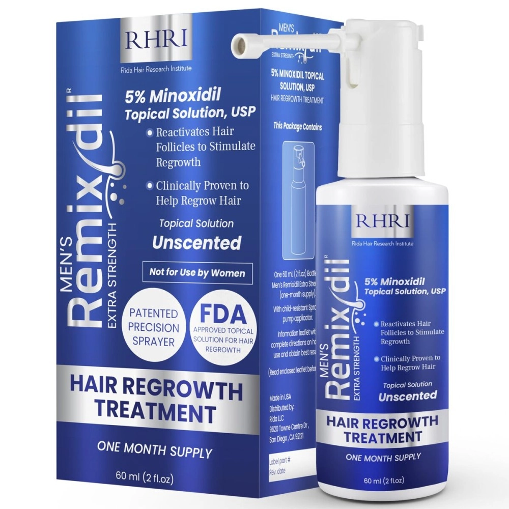 Minoxidil for Men | 5% Minoxidil Hair Regrowth Treatment | Unscented, Clinically Proven for Thinning Hair Regrowth & Follicle Reactivation | Hair Loss Treatments For Men- 60 ml