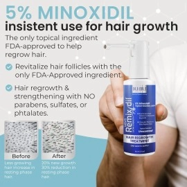 Minoxidil for Men | 5% Minoxidil Hair Regrowth Treatment | Unscented, Clinically Proven for Thinning Hair Regrowth & Follicle Reactivation | Hair Loss Treatments For Men- 60 ml