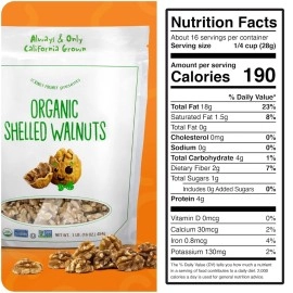 Looney Pruney Organic Walnuts Unsalted 2LB (16oz Bags) Natural Shelled Walnut Halves & Pieces | Raw Organic Walnuts | Unsalted For Snacking, Baking, Topping | Non-GMO, No Preservatives