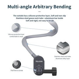 TELESIN Plus Magnetic Neck Mount Necklace Holder, Chest Head Shoulder Lanyard Strap Body Clip for GoPro 13 12 11 10 9 8 Insta360 X3 X4 GO3 DJI Action 3 4 5 Pro Osmo Pocket 3 Bike Motorcycle Accessory